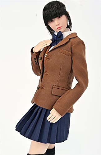 HiPlay 1/6 Scale Figure Doll Clothes, School Girl Suit, Shirt+Skirt+Vest+Coat+Stockings Outfit Costume for 12 inch Female Action Figure Phicen/TBLeague CM216(B) von HiPlay
