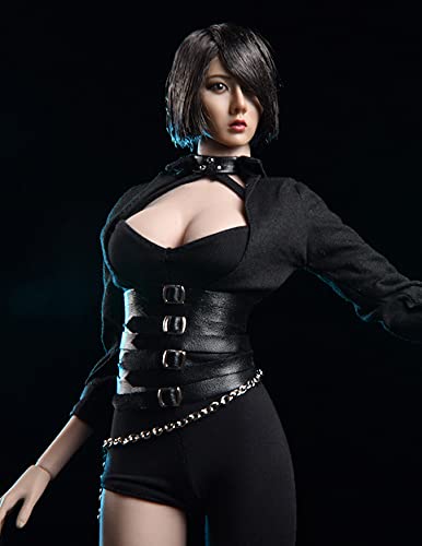 HiPlay 1/6 Scale Figure Doll Clothes, Shirt+Belt+Bra+Shorts, Outfit Costume for 12 inch Female Action Figure Phicen/TBLeague CM132(Black) von HiPlay