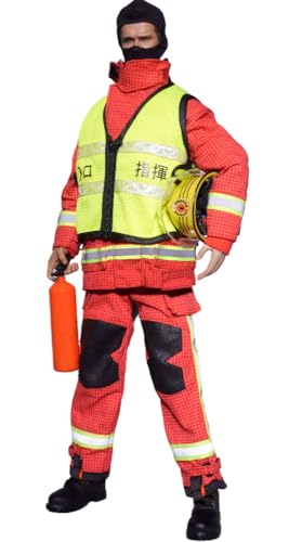 HiPlay 1/6 Scale Figure Doll Clothes: Fire Hero Suit Set For 12-inch Collectible Action Figure JHFB (Red) von HiPlay