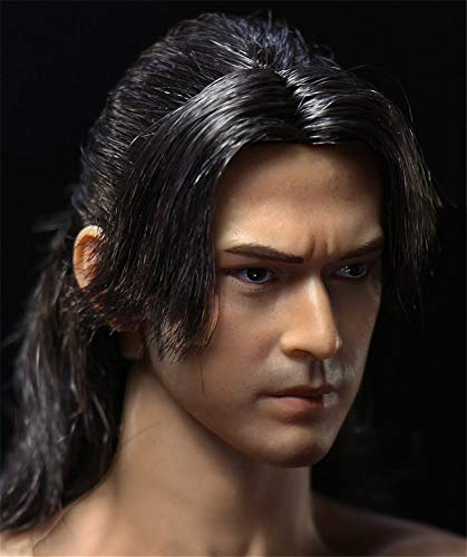 HiPlay 1/6 Scale Male Figure Head Sculpt, Asian Handsome Men with Realistic Hair, Doll Head for 12 inch Action Figure TBLeague/JIAOUDOLL (A : Without Beard) von HiPlay