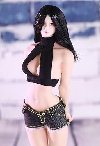 HiPlay 1/6 Scale Vest Outfit Costume for 12 inch Female Seamless Action Figure Phicen/TBLeague DY09 Black von HiPlay