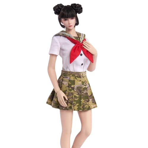 HiPlay 1/6 Schülerin Shirt Oberteile JK Rock Puppenkleidung Zubehör für 12-Zoll Actionfigur von HiPlay