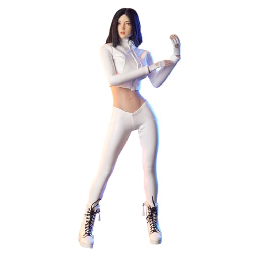 HiPlay JIAOU DOLL, White Short Leather Jacket and Leather Pants, 1/6 Scale Doll Clothes for 12-inches Miniature Collectible Figure JO24X-04B von HiPlay