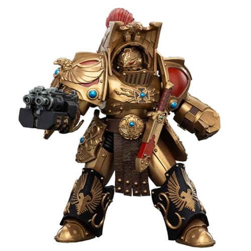 HiPlay JOYTOY Warhammer The Horus Heresy 1/18 Legio Custodes Aquilon Terminator Squad Aquilon mit Lastrum Storm Bolter JT00744 Actionfiguren von HiPlay