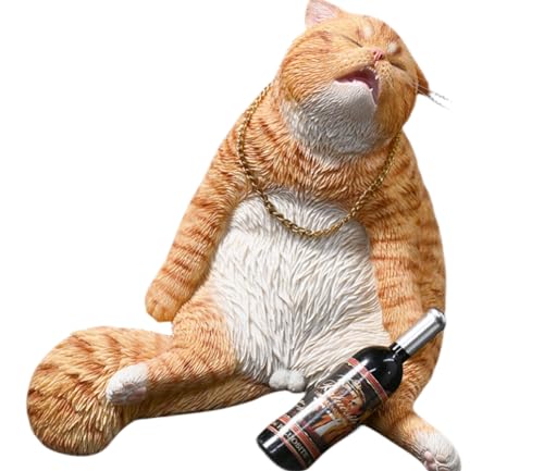 HiPlay JXK Collectible Cat Figure: Drunken Cat, Expertly Hand-Painted, Lifelike, Safe Resin, 1:6 Scale Miniature Animal Figurine JXK187B von HiPlay