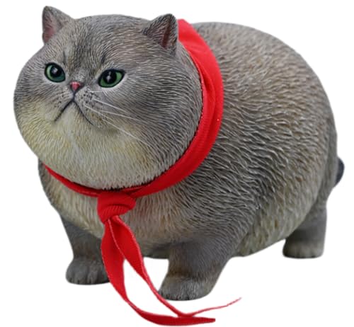 HiPlay JXK Collectible Cat Figure: Fat Cat 5.0, Expertly Hand-Painted, Lifelike, Safe Resin, 1:6 Scale Miniature Animal Figurine JXK221A von HiPlay