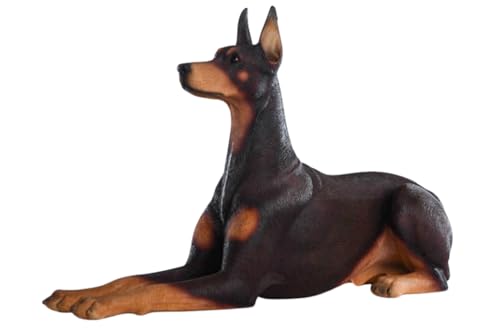 HiPlay JXK Collectible Dog Figure: Doberman Pinschers, Expertly Hand-Painted, Lifelike, Safe Resin, 1:6 Scale Miniature Animal Figurine JXK004A von HiPlay