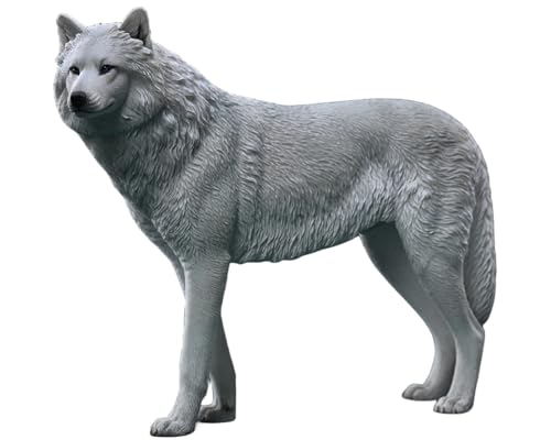 HiPlay JXK Collectible Wolf Figure: Arctic Wolf, Expertly Hand-Painted, Lifelike, Safe Resin, 1:6 Scale Miniature Animal Figurine JXK194C von HiPlay