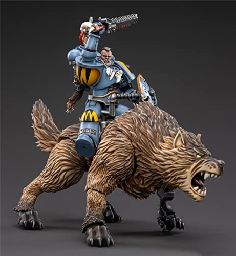 HiPlay JoyToy × Warhammer 40K Offiziell lizenzierte Science-Fiction Actionfiguren im Maßstab 1:18 Science-Fiction Figuren Full Set Serie – Space Wolves Thunderwolf Kavallerie Bjane von HiPlay