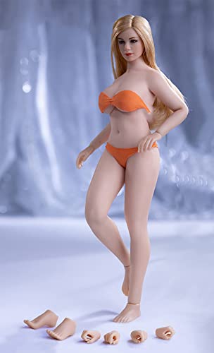 HiPlay TBLeague 1/12 Scale 6 inch Female Super Flexible Seamless Figure Body, Plump Body Type, Minature Collectible Action Figures T05A(Pale, Large Bust) von HiPlay