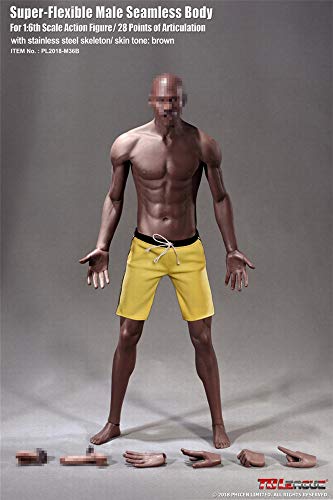 HiPlay TBLeague 12 inch African American Male Seamless Action Figure-Realistic Silicone Body, 1/6 Scale Super Flexible Male Figure Dolls (Recommended Figure Body: M36-B) von HiPlay