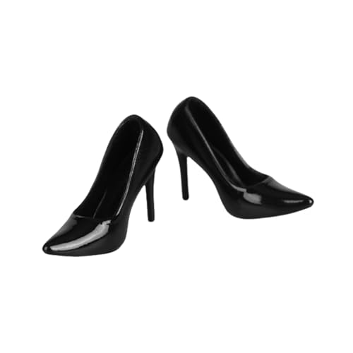 HiPlay Toyscenter Damen-Spitzenschuh High Heels Schwarz 1/6 Maßstab Puppenzubehör für 12-Zoll-Figur von HiPlay