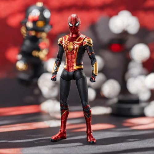 HiPlay ZD Toys Anniversary Series Collectible Figure Full Set: Red & Gold Spider Hero (1913-02), Movice Style, 1:10 Scale Miniature Action Figurine von HiPlay