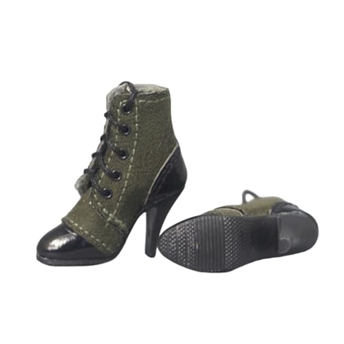 HiPlay ZYTOYS 1/6 Female Doll Mid-Tube Schnürstiefel High Heel Schuhe Armee Grün Puppenaccessoire für 12-Zoll Actionfigur von HiPlay