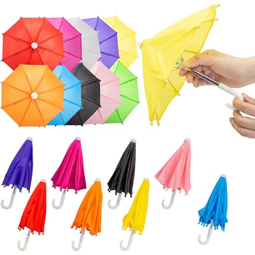 Hiawbon Miniatur-Regenschirme im Maßstab 1:6, verstellbar, bunt, sonnig, regnerisch, für 45,7 cm große Personen, Dekoration, 10 Stück Hiawbon Miniatur-Regenschirme im Maßstab 1:6, verstellbar, bunt, sonnig, regnerisch, für 45,7 cm große Personen, Dekoration, 10 Stück von Hiawbon