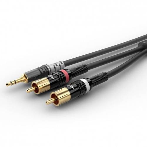 Sommer Cable HBP-3SC2-0150 Audio Anschlusskabel [1x Klinkenstecker 3.5mm - 2x Cinch-Stecker] 1.50m S von Sommer Cable
