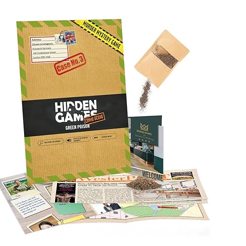 Hidden Games Crime Scene - Case No. 3 - Green Poison - British UK - Realistic Crime Scene Game, exciting Detective Game, Escape Room Game von Hidden Games