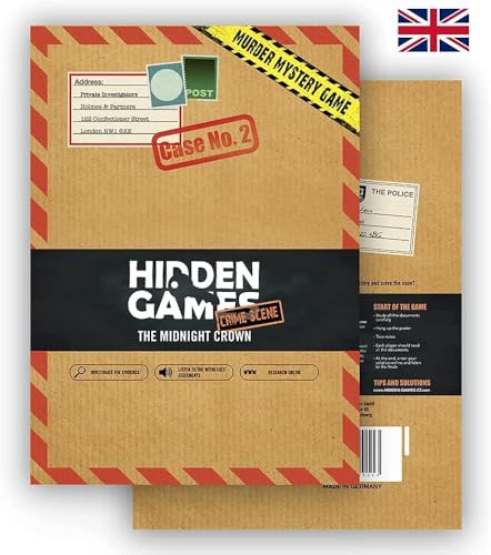 Hidden Games Crime Scene - Case No. 2 - The Midnight Crown - British UK - Realistic Crime Scene Game, exciting Detective Game, Escape Room Game von Hidden Games