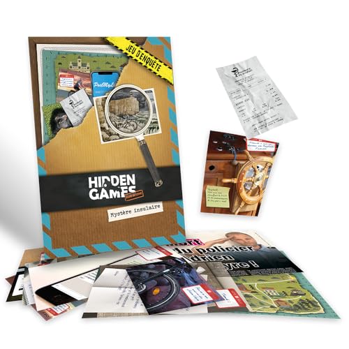 Hidden Games Krimszene – Inselgeheimnis – realistisches und spannendes Krimszenspiel, kooperatives Escape Room auf Französisch von Hidden Games