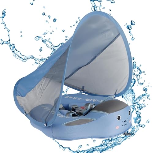 Baby Schwimmring Mit Abnehmbarem Sonnendach Uv Schutz, Schwimmreifen Baby Mit Sonnenschutz Dach UPF 50+, Verstellbarer Sicherheitssitz Schwimmtraining Float Für 3-24 Monate, Nicht Aufblasbarer Baby Schwimmring Mit Abnehmbarem Sonnendach Uv Schutz, Schwimmreifen Baby Mit Sonnenschutz Dach UPF 50+, Verstellbarer Sicherheitssitz Schwimmtraining Float Für 3-24 Monate, Nicht Aufblasbarer von Hiemible