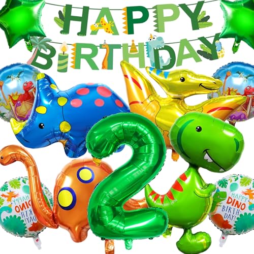 Hierein Dino Geburtstag Deko 2 Jahre, 12 Stück XXL Dino Deko Kindergeburtstag, Dinosaurier Folienballons Geburtstagsdeko Jungen für 3 Jahre Kinder, Dschungel Party Geburtstag Dekoration Hierein Dino Geburtstag Deko 2 Jahre, 12 Stück XXL Dino Deko Kindergeburtstag, Dinosaurier Folienballons Geburtstagsdeko Jungen für 3 Jahre Kinder, Dschungel Party Geburtstag Dekoration von Hierein