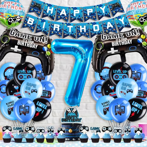 Hierein Videospiel Geburtstag Deko Set 7 Jahre, 37 Pcs Gaming Controller Luftballons Geburtstagsdeko Jungen, Folienballons Kindergeburtstag Deko für Jungen Mädchen, Geburtstag Spielthemen Party Hierein Videospiel Geburtstag Deko Set 7 Jahre, 37 Pcs Gaming Controller Luftballons Geburtstagsdeko Jungen, Folienballons Kindergeburtstag Deko für Jungen Mädchen, Geburtstag Spielthemen Party von Hierein