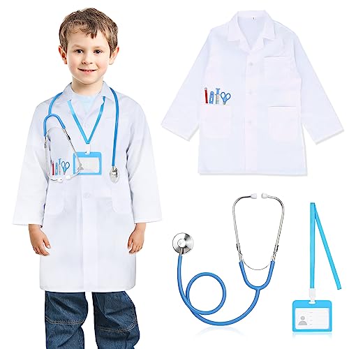 3 Stück Arztkoffer, Arztkittel Kinder, Laborkittel, Stethoskop, Doktor Zubehör, Arzt Kostüm Rollenspiel für Jungen Mädchen ab 3 Jahre 3 Stück Arztkoffer, Arztkittel Kinder, Laborkittel, Stethoskop, Doktor Zubehör, Arzt Kostüm Rollenspiel für Jungen Mädchen ab 3 Jahre von Hifot