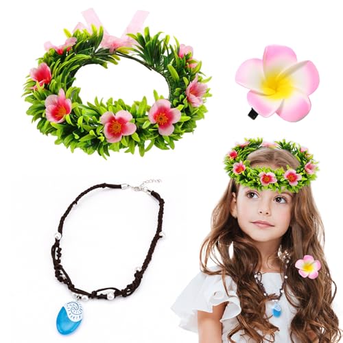 3 Stück Prinzessin Moana Vaiana kostüm Zubehör Kinder Mädchen Vaiana Kette Blau Hawaii Haarspangen Blume Stirnband Großer Kranz Geburtstag Halloween Fasching Karneval Cosplay 3 Stück Prinzessin Moana Vaiana kostüm Zubehör Kinder Mädchen Vaiana Kette Blau Hawaii Haarspangen Blume Stirnband Großer Kranz Geburtstag Halloween Fasching Karneval Cosplay von Hifot