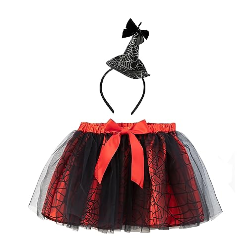 Halloween Kostüm Kinder Mädchen,Kürbis Tutu Rock Halloween Haarreifen Kürbis Kostüm Karneval Kostüm Kinder Mädchen von Hifot