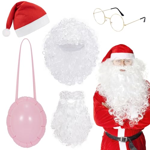 Hifot 5 Stück Weihnachtsmann Kostüm,Weihnachtsmütze Nikolaus Bart und Perücke Brille Aufblasbarer Santa Bauch Nikolaus Kostüm Accessoires Santa Claus Costume Zubehör Hifot 5 Stück Weihnachtsmann Kostüm,Weihnachtsmütze Nikolaus Bart und Perücke Brille Aufblasbarer Santa Bauch Nikolaus Kostüm Accessoires Santa Claus Costume Zubehör von Hifot