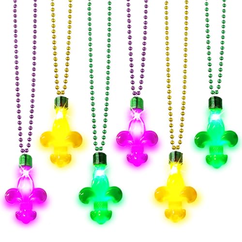 Hifot 6 Stück LED Halskette Mardi Gras Accessoires Mardi Gras Kostüm Zubehör Set Karneval Light Up Halskette 3 Verschiedenen Blinkenden Licht-Modi Kinder Damen Hifot 6 Stück LED Halskette Mardi Gras Accessoires Mardi Gras Kostüm Zubehör Set Karneval Light Up Halskette 3 Verschiedenen Blinkenden Licht-Modi Kinder Damen von Hifot