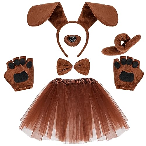 Hifot 6 Stücke Tier Welpen Hund Kostüm Set Tutu Rock,Welpen Hund Stirnband Ohren, Fliege, Schwanz,Fliege,Gefälscht Nase Tierkostüm für Erwachsene Kinder Party Dekoration Zubehör Hifot 6 Stücke Tier Welpen Hund Kostüm Set Tutu Rock,Welpen Hund Stirnband Ohren, Fliege, Schwanz,Fliege,Gefälscht Nase Tierkostüm für Erwachsene Kinder Party Dekoration Zubehör von Hifot