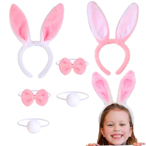 Hifot 6 stücke Ostern Hasenohren Haarreif,Bunny Costume Bunny Ohren Bowtie Schwanz Handschuhe Ostern Party Kostüm Anzug Cosplay Hifot 6 stücke Ostern Hasenohren Haarreif,Bunny Costume Bunny Ohren Bowtie Schwanz Handschuhe Ostern Party Kostüm Anzug Cosplay von Hifot