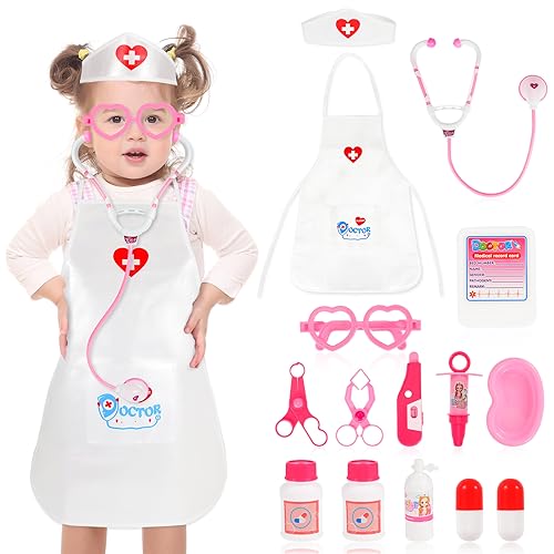 Arztkoffer Kinder 15 Stück, Arztkittel mit Stethoskop Thermometer Doktorkoffer Spielzeug Rollenspiel Medizinisches Spielzeug Geschenke für Mädchen Junge 3 4 5 6 Jahre Arztkoffer Kinder 15 Stück, Arztkittel mit Stethoskop Thermometer Doktorkoffer Spielzeug Rollenspiel Medizinisches Spielzeug Geschenke für Mädchen Junge 3 4 5 6 Jahre von Hifot