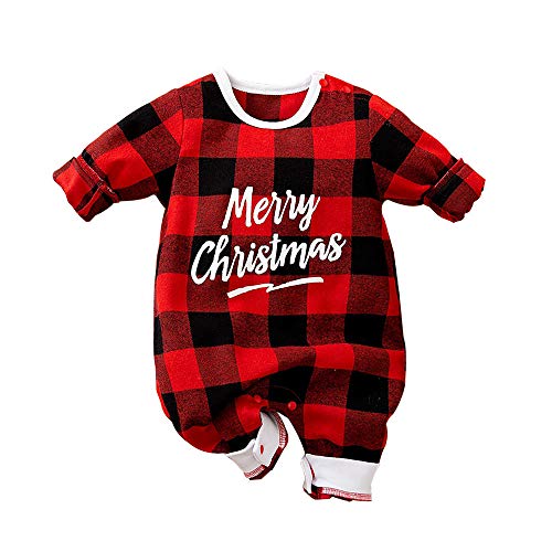 Baby Strampler Weihnachten Weihnachtsoutfit,Strampler Junge Mädchen,Neugeborenes Santa Elfen Schlafstrampler mit Hut Weihnachts Party Kleidung Set von Hifot