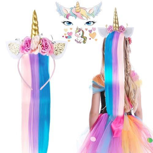 Hifot Einhorn Haarreif kinder Einhorn Stirnband Perücke Bunt Einhornkostüm für Kinder Cosplay Einhorn Tattoos Mädchen Haarschmuck für Ostern Geburtstag Karneval Einhorn Horn Haarreif Haarband Hifot Einhorn Haarreif kinder Einhorn Stirnband Perücke Bunt Einhornkostüm für Kinder Cosplay Einhorn Tattoos Mädchen Haarschmuck für Ostern Geburtstag Karneval Einhorn Horn Haarreif Haarband von Hifot