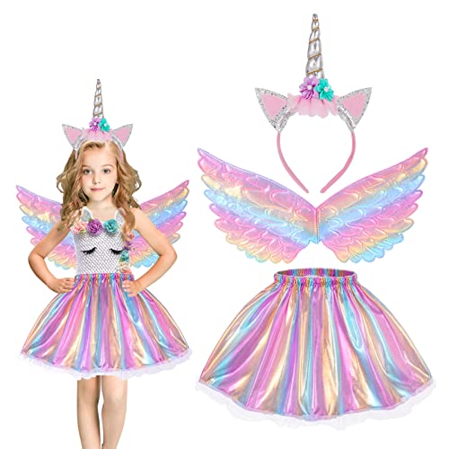 Hifot Einhorn Kostüm Prinzessin Set 3 Stück,Regenbogen Tutu Rock Mädchen Kostüm Tüllrock,Einhorn Haarreif Flügel für Mädchen für Unicorn Cosplay Kindergeburtstag Karneval Hifot Einhorn Kostüm Prinzessin Set 3 Stück,Regenbogen Tutu Rock Mädchen Kostüm Tüllrock,Einhorn Haarreif Flügel für Mädchen für Unicorn Cosplay Kindergeburtstag Karneval von Hifot