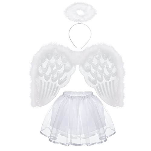 Hifot Engels flügel Kostüm Tüllrock Federflügel Engel Engelsflügel Federn mit Heiligenschein und Zauberstab für Halloween Karneval Haarband und Zauberstab perfekt für Fasching Karneval Hifot Engels flügel Kostüm Tüllrock Federflügel Engel Engelsflügel Federn mit Heiligenschein und Zauberstab für Halloween Karneval Haarband und Zauberstab perfekt für Fasching Karneval von Hifot