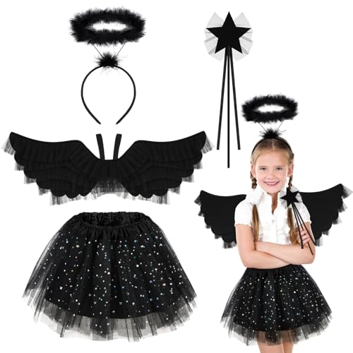 Hifot Engels flügel Kostüm Tüllrock Federflügel Engelsflügel mit Heiligenschein und Zauberstab für Halloween Karneval Haarband und Zauberstab perfekt für Fasching Karneval Party Cosplay Hifot Engels flügel Kostüm Tüllrock Federflügel Engelsflügel mit Heiligenschein und Zauberstab für Halloween Karneval Haarband und Zauberstab perfekt für Fasching Karneval Party Cosplay von Hifot