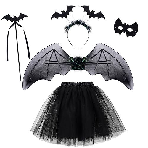 Hifot Fledermaus Kostüm Mädchen Tüllrock Fledermausflügel Fledermaus Haarreif,Halloween Kostüm Kinder Fledermaus Karneval Fasching Cosplay Party Hifot Fledermaus Kostüm Mädchen Tüllrock Fledermausflügel Fledermaus Haarreif,Halloween Kostüm Kinder Fledermaus Karneval Fasching Cosplay Party von Hifot