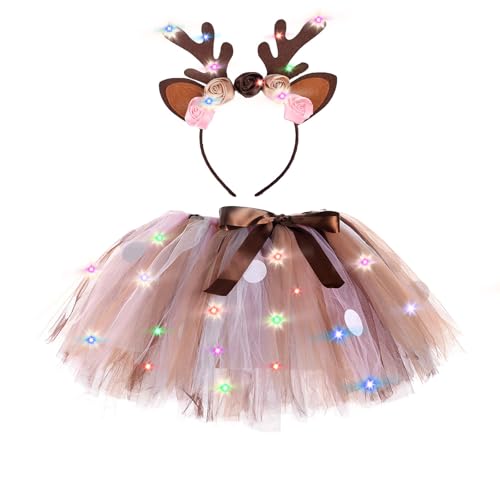 Hifot Kostüm Rentier Kinder,Haarreif Rentier mit Tutu Rock Kinder Mädchen Tier Cosplay Halloween Weihnachten Kostum Verkleidung Karneval Hifot Kostüm Rentier Kinder,Haarreif Rentier mit Tutu Rock Kinder Mädchen Tier Cosplay Halloween Weihnachten Kostum Verkleidung Karneval von Hifot