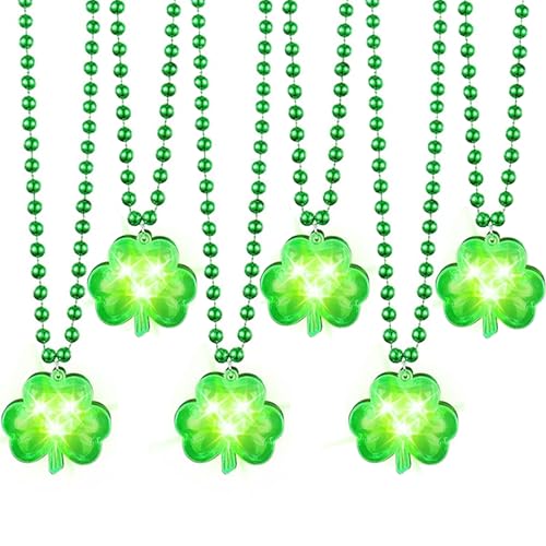 Hifot LED Halskette Kleeblatt St Patricks Day Accessoires Light Up Halskette Perlen Grün Kleeblatt Kostüm Zubehör Blinkenden Licht-Modi Kinder Damen 6 Stück Hifot LED Halskette Kleeblatt St Patricks Day Accessoires Light Up Halskette Perlen Grün Kleeblatt Kostüm Zubehör Blinkenden Licht-Modi Kinder Damen 6 Stück von Hifot