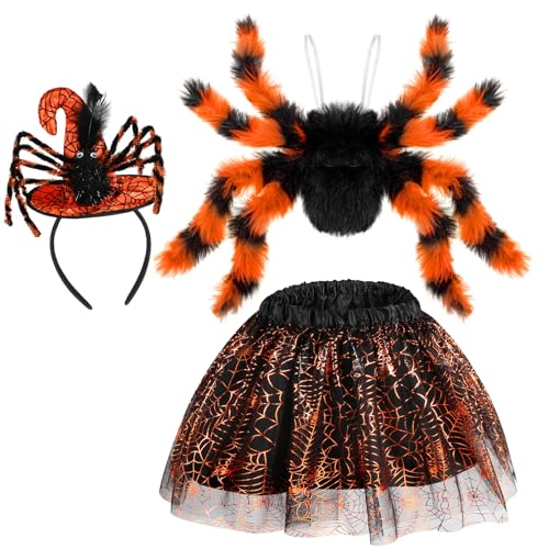Hifot Spinnenkostüm für Kinder – Spinnenflügel Tutu Rock, Spinnennetz Stirnband Set – Mädchen Halloween Kostüm & Cosplay Party Hifot Spinnenkostüm für Kinder – Spinnenflügel Tutu Rock, Spinnennetz Stirnband Set – Mädchen Halloween Kostüm & Cosplay Party von Hifot