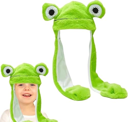 Hifot Tier Mütze mit Beweglichen Ohren, Plüsch Mütze mit Wackelohren, Lustige Hüte Tier Hut mit Ohren Bewegung für Kinder und Erwachsene für Winter Halloween Weihnachten Karneval Geburtstag Geschenk von Hifot
