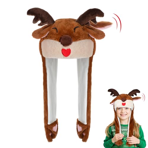 Weihnachtsmütze Beweglichen Ohren, Plüsch Stitch Mütze mit Beweglichen Ohren Kinder Erwachsene, Weihnachtsmütze Lustig Mütze mit Wackelohren, Lustige Weihnachtsmütze für Weihnachtsparty Geschenk Weihnachtsmütze Beweglichen Ohren, Plüsch Stitch Mütze mit Beweglichen Ohren Kinder Erwachsene, Weihnachtsmütze Lustig Mütze mit Wackelohren, Lustige Weihnachtsmütze für Weihnachtsparty Geschenk von Hifot