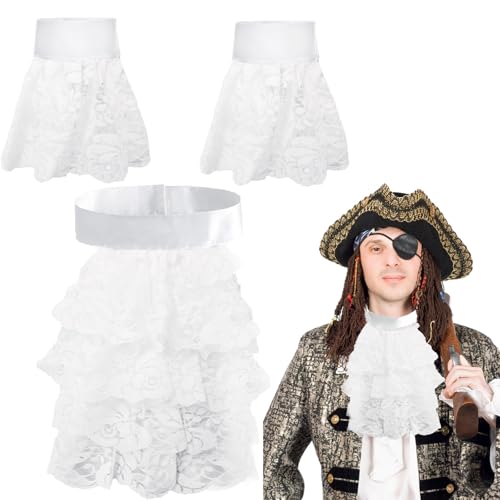 Weiß Jabot Kragen Spitzen Rüschen Manschetten Damen Steampunk Accessoires Kostüm Herren Viktorianisch Outfits Karneval Halloween Cosplay Weiß Jabot Kragen Spitzen Rüschen Manschetten Damen Steampunk Accessoires Kostüm Herren Viktorianisch Outfits Karneval Halloween Cosplay von Hifot