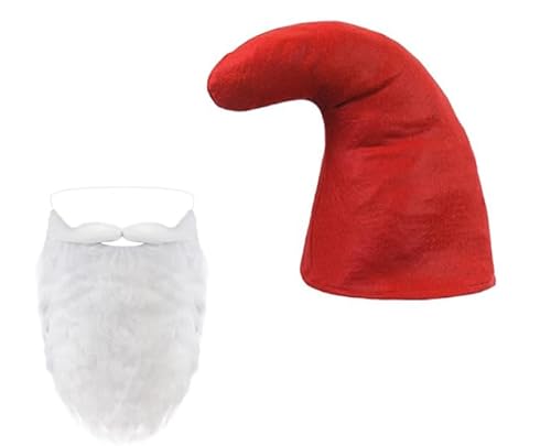 Zwerg Kostüm Zubehör Filz Rot Zwergenmütze mit Bart Weiß und Augenbrauen, Elfen Weihnachtsmann Kostüm Wichtelmütze Zipfelmütze Elfenmütze Zwergenmütze Erwachsene Gnom Mütze Halloween Karneval Cosplay Zwerg Kostüm Zubehör Filz Rot Zwergenmütze mit Bart Weiß und Augenbrauen, Elfen Weihnachtsmann Kostüm Wichtelmütze Zipfelmütze Elfenmütze Zwergenmütze Erwachsene Gnom Mütze Halloween Karneval Cosplay von Hifot