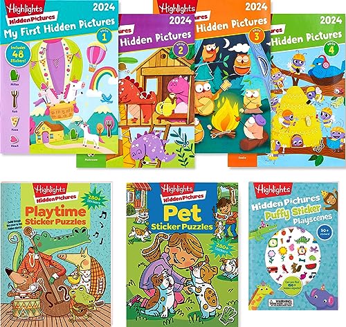 Highlights My First Hidden Pictures Collection for Kids 3-6, 2024 Special Edition My First Hidden Pictures 4-Book Set, Pet Sticker Puzzles, Playtime Sticker Puzzles, Puffy Sticker Playscenes von Highlights for Children