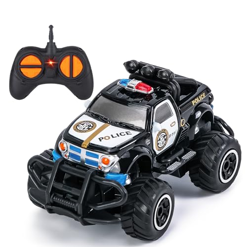 Higgtoy Spielzeug ab 2 3 4 Jahre Jungen Kinder Ferngesteuertes Polizeiauto Kinderspielzeug ab 2 Jahre 2.4GHz Ferngesteuertes Auto Spielzeug ab 2 3 4+ Jahre Jungen Mädchen Geschenk, Schwarz von Highttoy