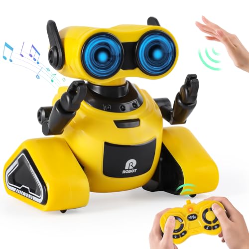 Highttoy Roboter Kinder, Ferngesteuerter Roboter Spielzeug mit Gestensteuerung, LED-Augen und Musik Wiederaufladbares RC Robot Spielzeug ab 3 4 5 6 7 8 Jahre Jungen Mädchen Geschenk von Highttoy